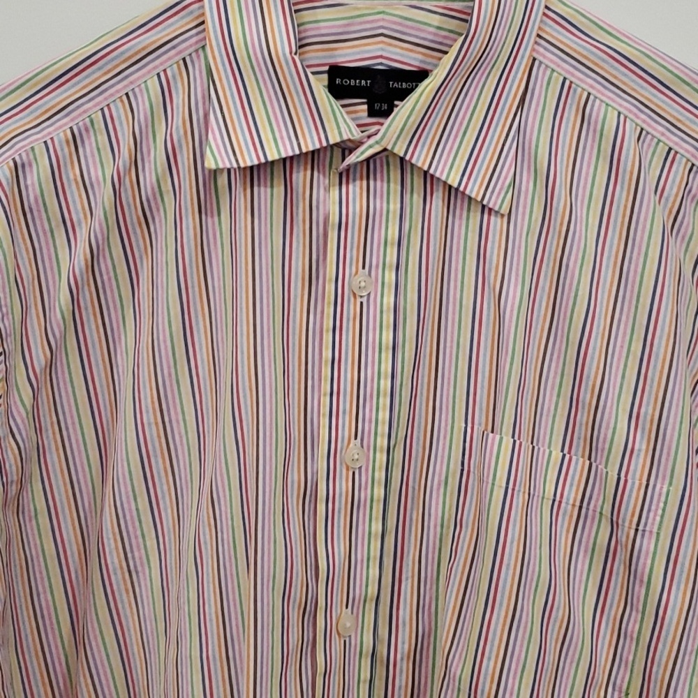 Robert Talbott Men's Rainbow Striped Shirt      17 -34